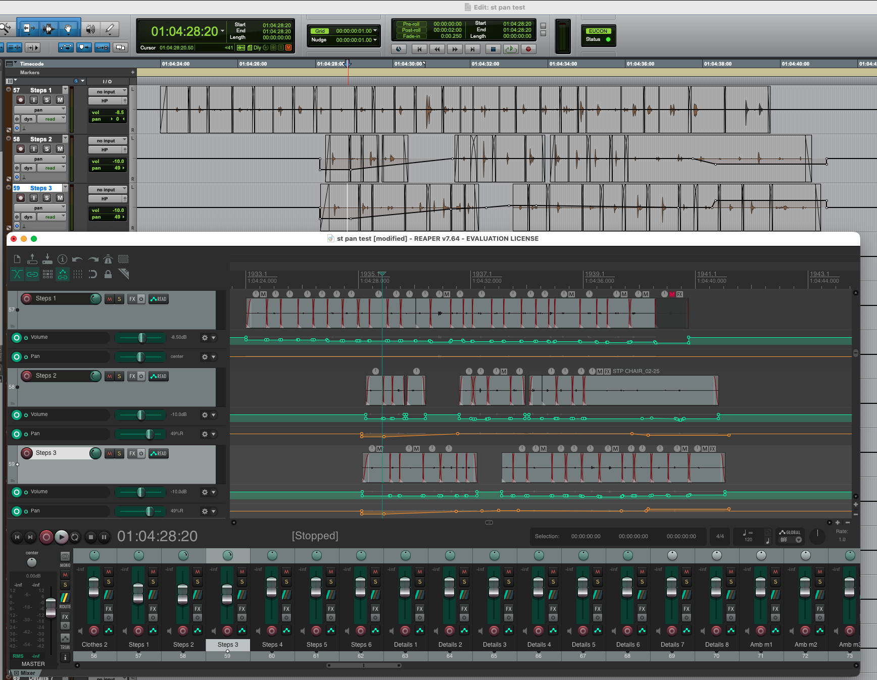 Pro Tools session converted to Reaper